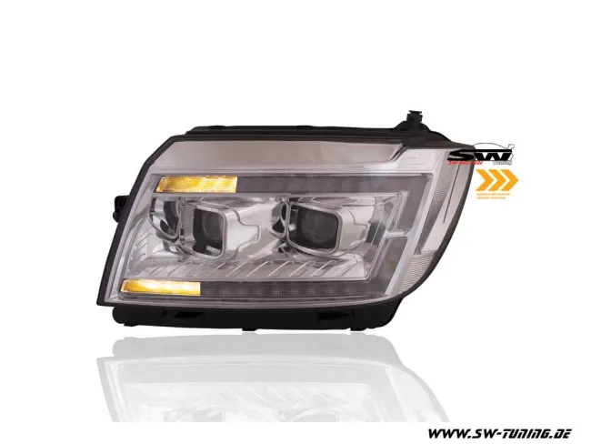 SW-DRLTube Scheinwerfer für VW Crafter II Typ SY SZ / MAN TGE 17-22 LED TFL Lighttube chrom