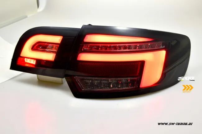 SW-Celi LED Rückleuchten für Audi A3 8PA 03-08 Sportback Lightbar LED Wischblinker Black/smoke