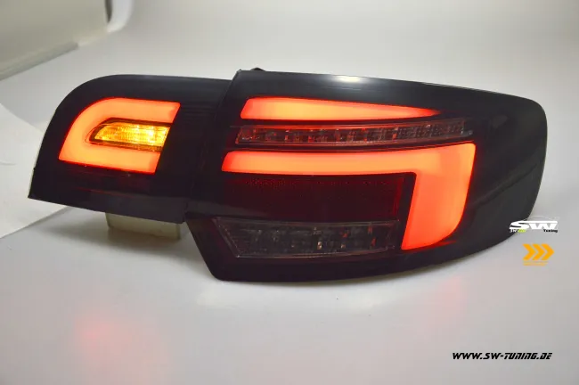 SW-Celi LED Rückleuchten für Audi A3 8PA 03-08 Sportback Lightbar LED Wischblinker Black/smoke