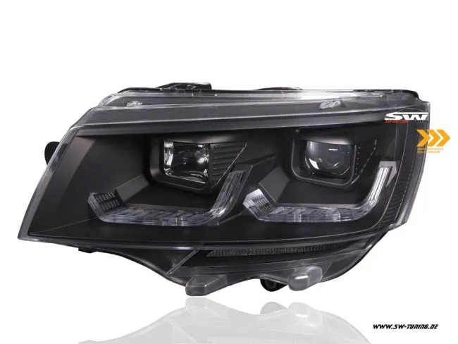 SW-DRLTube Scheinwerfer für VW T6.1 20-23 LED Tagfahrlicht Lighttube black Wischblinker