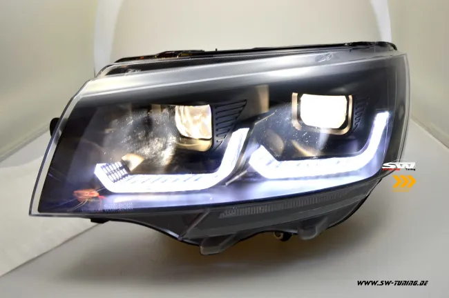 SW-DRLTube Scheinwerfer für VW T6.1 20-23 LED Tagfahrlicht Lighttube black Wischblinker