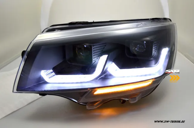 SW-DRLTube Scheinwerfer für VW T6.1 20-23 LED Tagfahrlicht Lighttube black Wischblinker