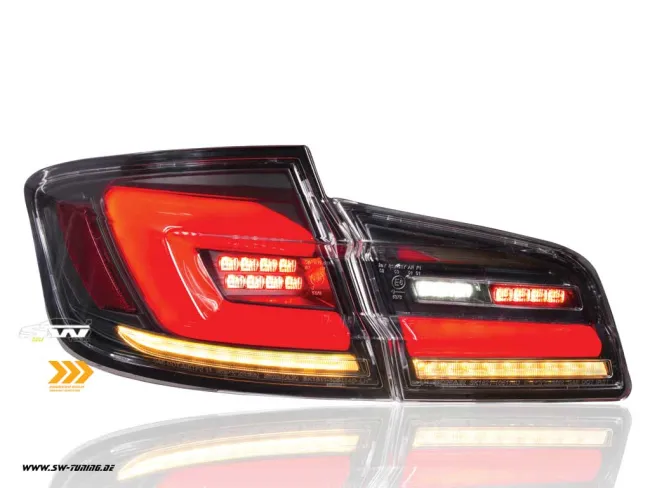SW-Celi LED Rückleuchten für BMW 5er F10 Limousine 4Türer 10-17 black/clear Lightbar Wischblinker