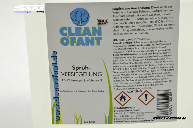 Cleanofant Sprüh-Versiegelung für Wohnwagen / Wohnmobil 2,3L