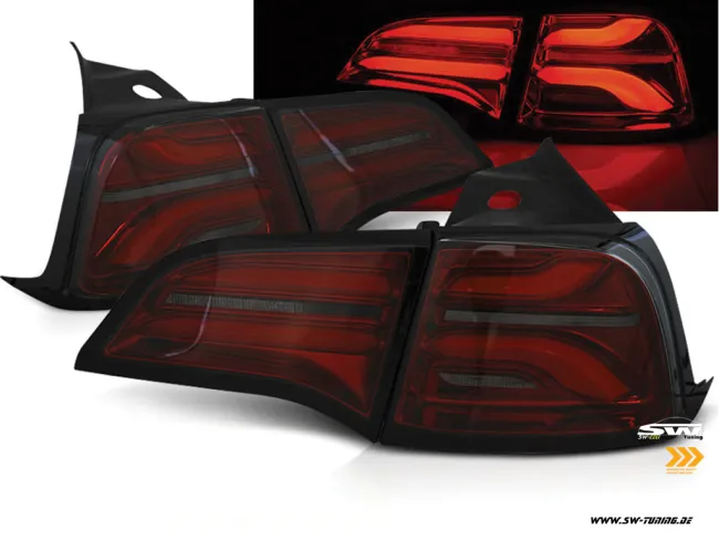 SW-Celi LED Rückleuchten passend für Tesla Model 3 Typ 003 19-24 / Model Y 21-24 cherry red smoke Lightbar
