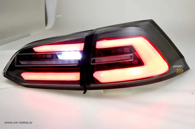 SWCeli LED Rückleuchten passend für Golf 7.5 Facelift Variant Kombi 18-20 Black LED Wischblinker für OE LED