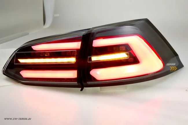 SWCeli LED Rückleuchten passend für Golf 7.5 Facelift Variant Kombi 18-20 Black LED Wischblinker für OE LED