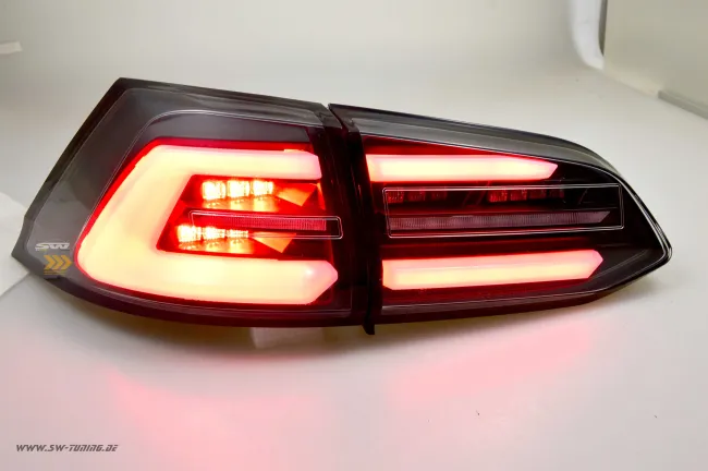 SWCeli LED Rückleuchten passend für VW Golf 7 Variant Kombi 13-17 Black LED Wischblinker