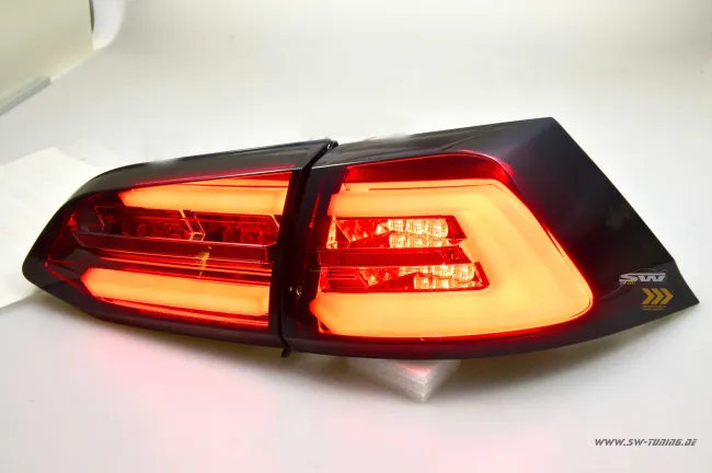SWCeli LED Rückleuchten passend für Golf 7.5 Facelift Variant Kombi 18-20 red/smoke LED Wischblinker für OE LED