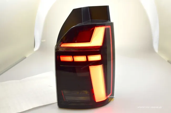 SWCeli LED rear lights suitable for VW T6 / T6.1 16-24 Black/smoke with wiper indicators Upgrade