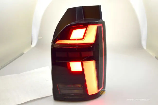 SWCeli LED rear lights suitable for VW T6 / T6.1 16-24 Black/smoke with wiper indicators Upgrade