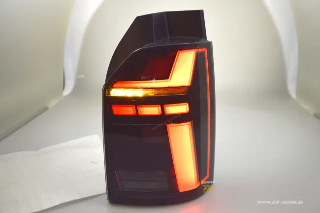 SWCeli LED rear lights suitable for VW T6 / T6.1 16-24 Black/smoke with wiper indicators Upgrade