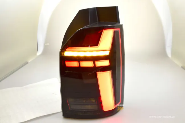 SWCeli LED rear lights suitable for VW T6 / T6.1 16-24 Black/smoke with wiper indicators Upgrade
