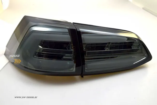 SWCeli LED Rückleuchten passend für VW Golf 7 Variant Kombi 13-17 smoke LED Wischblinker