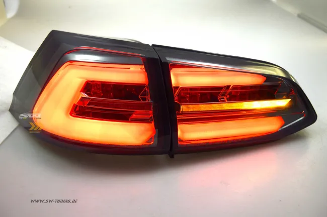 SWCeli LED Rückleuchten passend für VW Golf 7 Variant Kombi 13-17 smoke LED Wischblinker