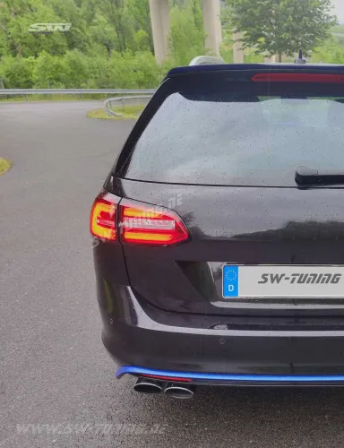 SWCeli LED Rückleuchten passend für Golf 7.5 Facelift Variant Kombi 18-20 red/clear LED Wischblinker für OE LED