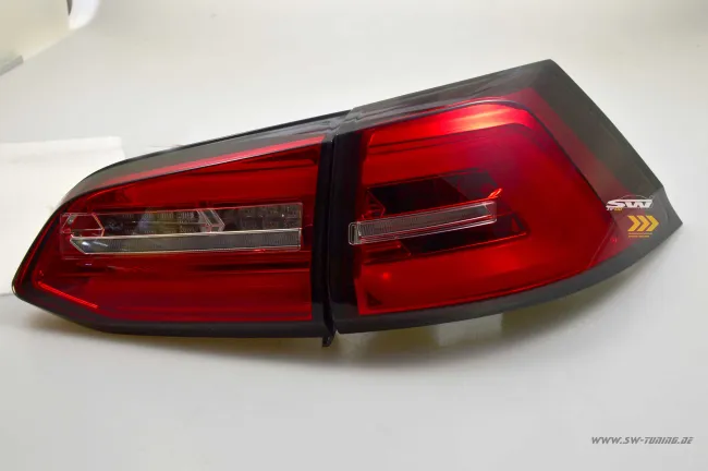 SWCeli LED Rückleuchten passend für Golf 7.5 Facelift Variant Kombi 18-20 red/clear LED Wischblinker für OE LED
