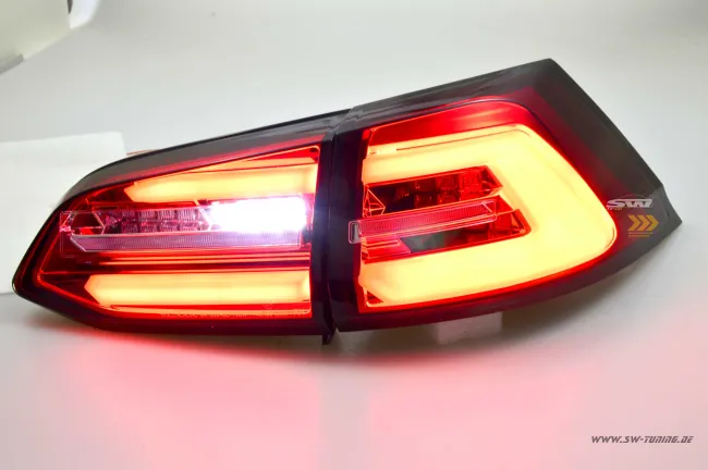 SWCeli LED Rückleuchten passend für Golf 7.5 Facelift Variant Kombi 18-20 red/clear LED Wischblinker für OE LED