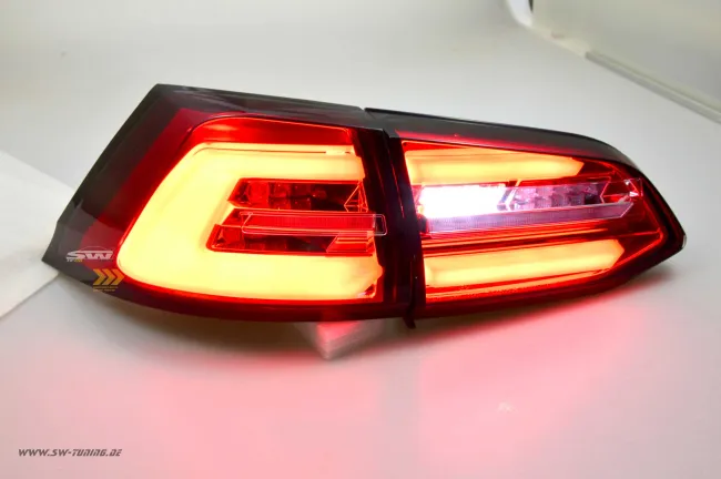 SWCeli LED Rückleuchten passend für VW Golf 7 Variant Kombi 13-17 red/clear LED Wischblinker