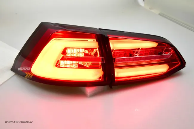 SWCeli LED Rückleuchten passend für VW Golf 7 Variant Kombi 13-17 red/clear LED Wischblinker