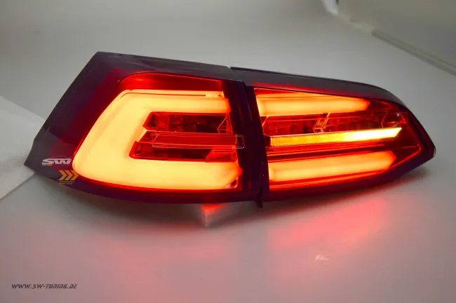 SWCeli LED Rückleuchten passend für VW Golf 7 Variant Kombi 13-17 red/clear LED Wischblinker