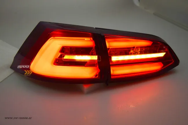 SWCeli LED Rückleuchten passend für VW Golf 7 Variant Kombi 13-17 red/clear LED Wischblinker