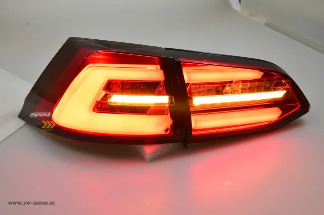 SWCeli LED Rückleuchten passend für VW Golf 7 Variant Kombi 13-17 red/clear LED Wischblinker