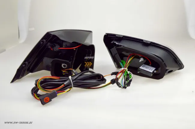 SWCeli LED taillights suitable for Golf 7 Variant estate 13-17 Black RED-Lightbar LED wiping indicators