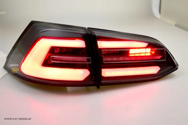 SWCeli LED taillights suitable for Golf 7 Variant estate 13-17 Black RED-Lightbar LED wiping indicators