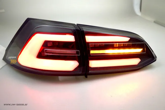 SWCeli LED taillights suitable for Golf 7 Variant estate 13-17 Black RED-Lightbar LED wiping indicators