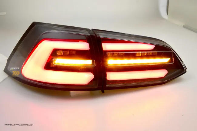 SWCeli LED taillights suitable for Golf 7 Variant estate 13-17 Black RED-Lightbar LED wiping indicators