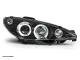 Angel Eye Scheinwerfer für Peugeot 206 99-07 2 LED Standlichtringe black