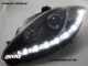 SW-DRL headlights Seat Leon 1P1 09-13 LED DRL R87 black