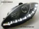 SW-DRL headlights Seat Leon 1P1 09-13 LED DRL R87 black