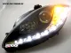 SW-DRL headlights Seat Leon 1P1 09-13 LED DRL R87 black
