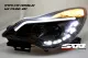 SW-DRLTube Scheinwerfer passend für Opel Corsa D Facelift 11-15 LED TFL R87 / Lighttube black
