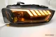 SW-DRL-Tube Xenon headlights for AUDI A4 B8 8K 12-15 LED-DRL dynamic indicator Lightbar black