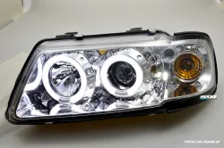 Angel Eye Scheinwerfer passend für Audi A3 8L 96-00 2 LED Standlichtringe chrom