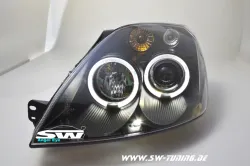 Angel Eye Scheinwerfer für Ford Fiesta JH1 JD3 Mk6 02-05 LED Standlichtringe black