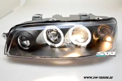 Angel Eye Scheinwerfer Fiat Punto Typ 188 99-03 2 LED Standlichtringe black