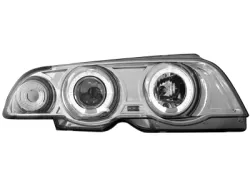 Angel Eye Scheinwerfer passend für BMW 3er E46 Limo Touring 98-01 mit LWR chrom