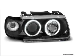 Angel Eye headlights VW Polo 95-98  2 halo rims black