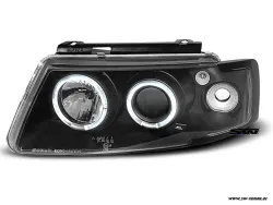 Angel Eye Scheinwerfer für VW Passat 3B 96-00 mit 2 LED Standlichtringe black