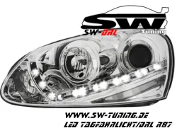 SW-DRL Scheinwerfer VW Golf 5 LED Tagfahrlicht R87 chrome