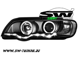 SW-Light Scheinwerfer BMW X5 99-03 E53 mit 2 Standlichtringe blac