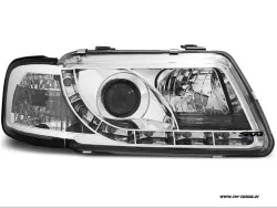 SW-DRL Scheinwerfer AUDI A3 8L 96-00 mit LED Tagfahrlicht R87 chrom