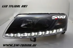 SW-DRL Scheinwerfer für AUDI A6 4F 04-07 LED Tagfahrlicht black