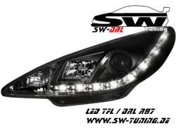 SW-DRL Scheinwerfer Peugeot 206 98-07 LED Tagfahrlicht R87 black