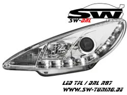 SW-DRL Scheinwerfer Peugeot 206 98-07 LED Tagfahrlicht R87 chrom