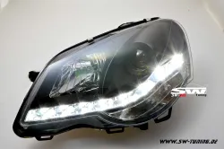 SW-DRL Scheinwerfer VW Polo 9N3 05/05-09 LED Tagfahrlicht black